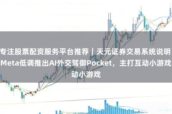 专注股票配资服务平台推荐｜天元证券交易系统说明 Meta低调推出AI外交驾御Pocket，主打互动小游戏